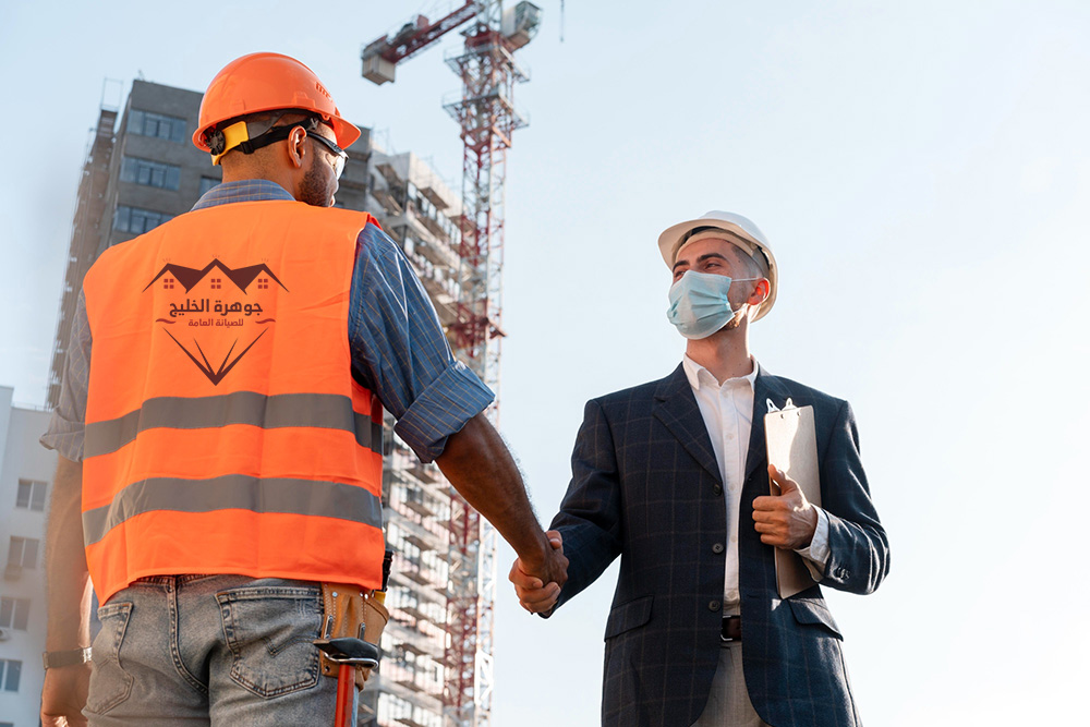 building construction worker site with architect